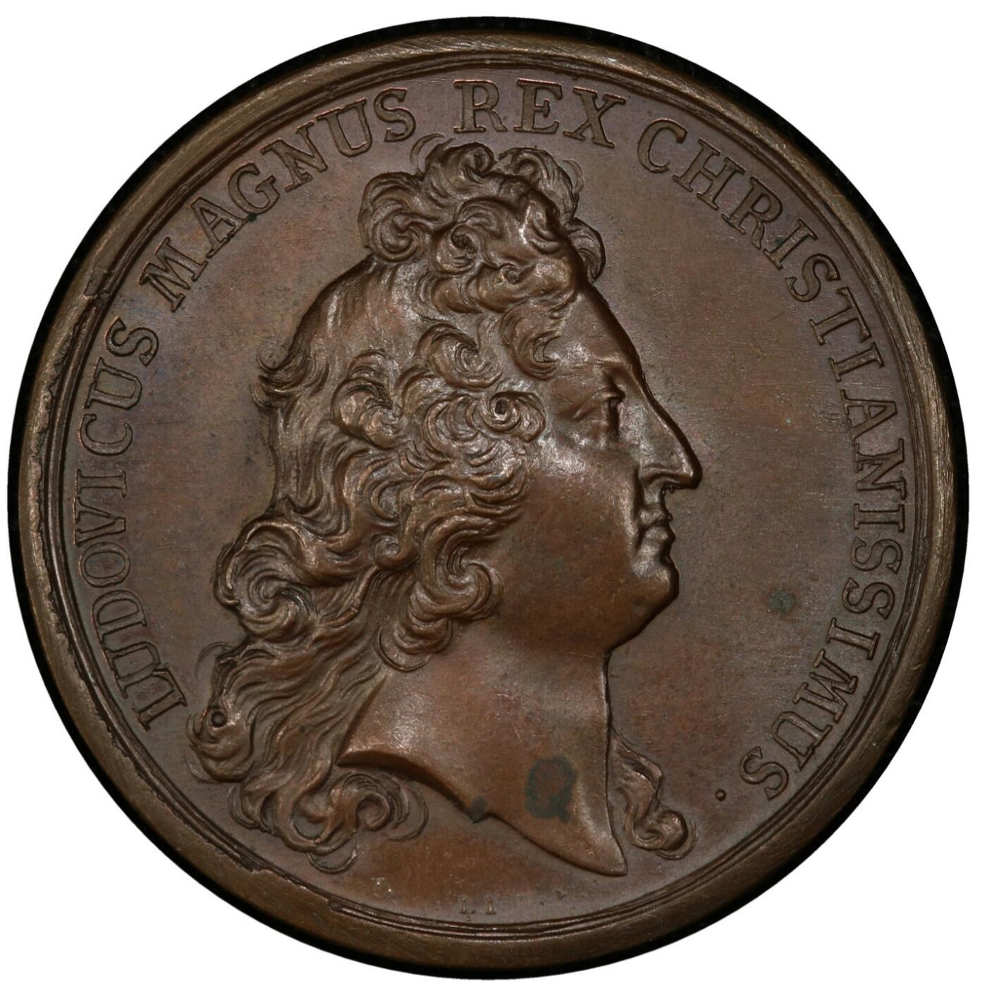 PCGS评级1676年法国路易十四收复卡宴纪念章