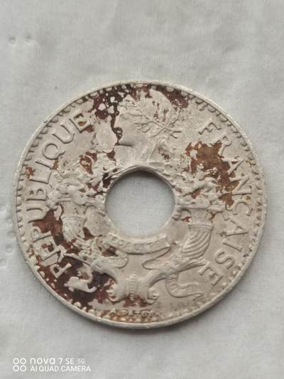 外国硬币 - 39年法属印支5分镍币