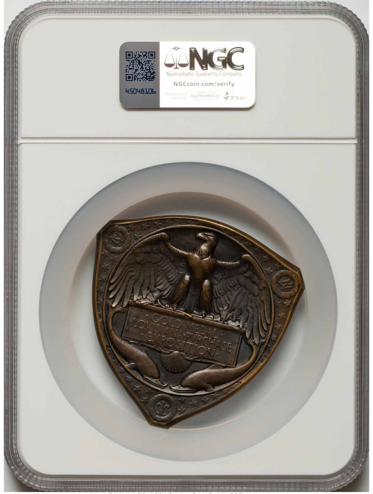 NGC评级1904年美国路易斯安那购地博览会金奖章