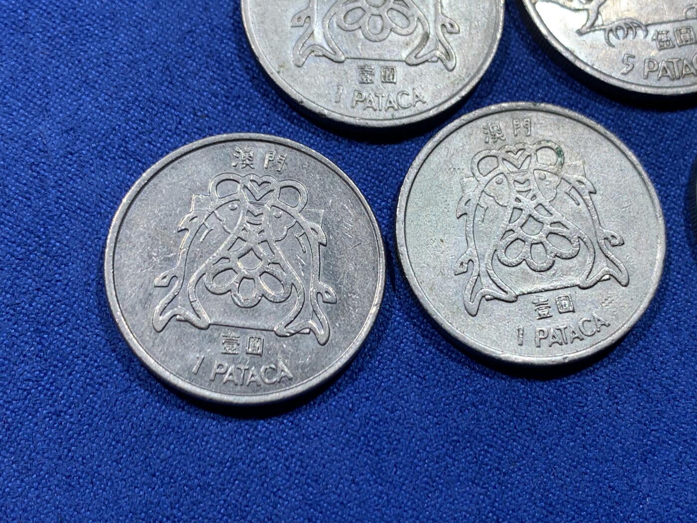 《竞宝斋》第446场 周日，周一，2场连拍 （全场包邮） 五枚一组 澳门1圆4枚+5圆1枚 品种细节见图