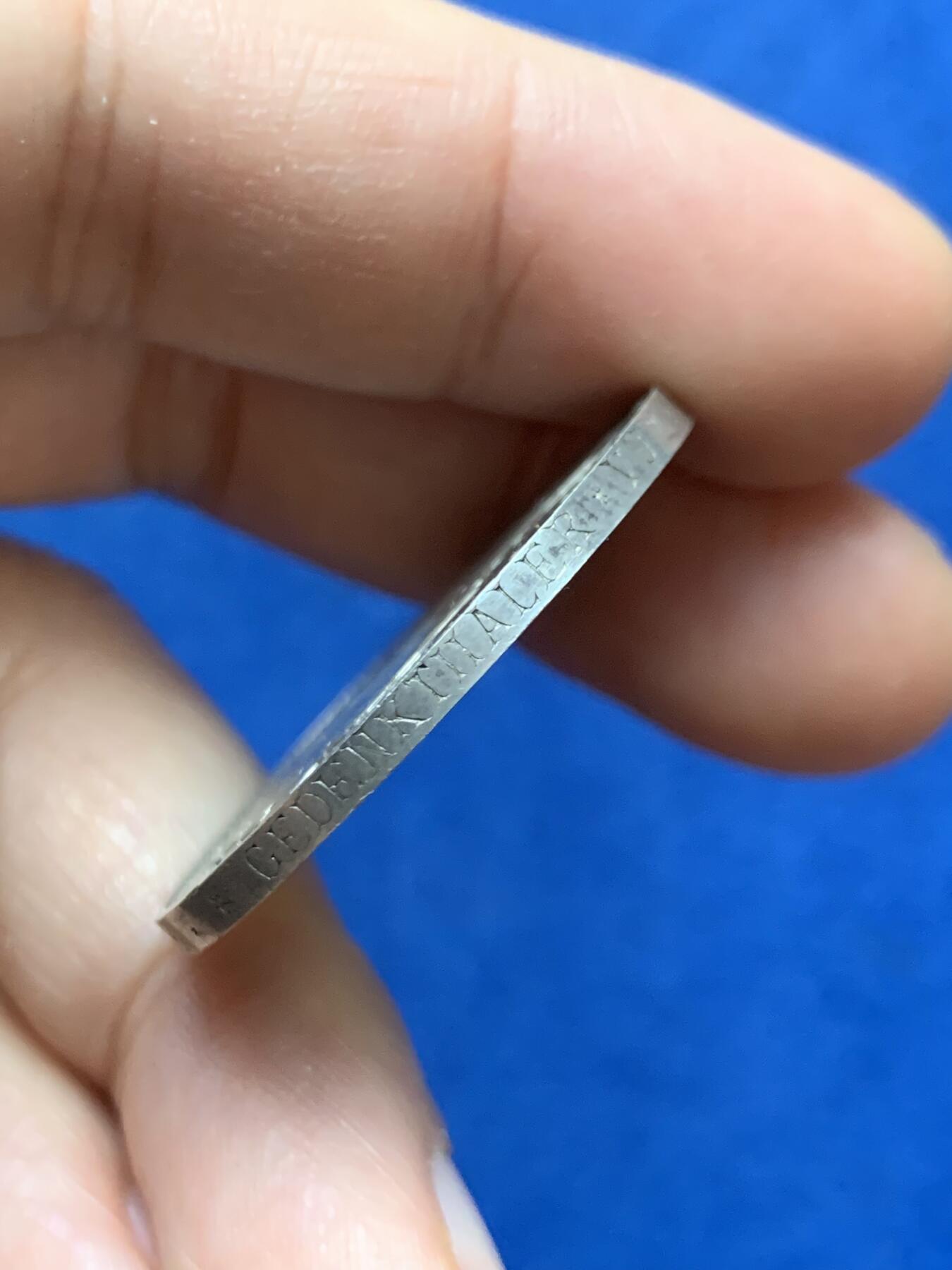 《竞宝斋》第446场 周日，周一，2场连拍 （全场包邮） 1894年德国纽伦堡工匠汉斯-萨克斯纪念城市女神银章 17.65克 33.2mm 边铭周圈刻字