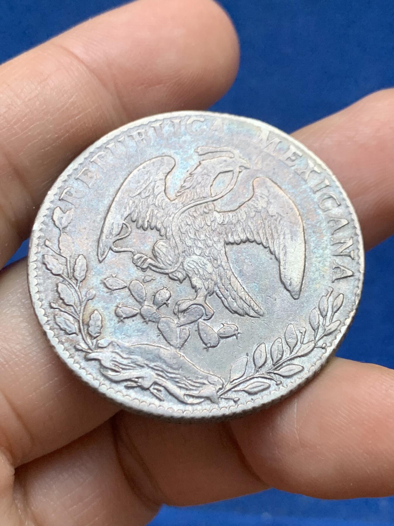 《竞宝斋》第446场 周日，周一，2场连拍 （全场包邮） 墨西哥1886 GO RR版 8R鹰洋银币