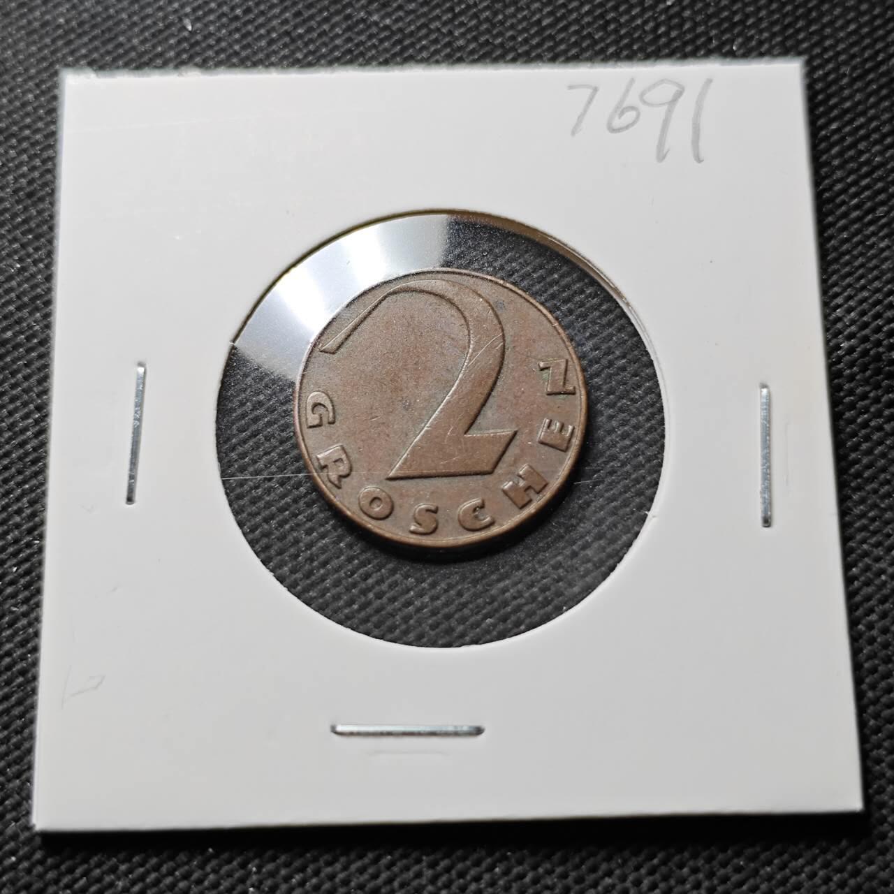 KK钱币收藏小铺 第376期  2月预留时间 周末发货  1927奥地利2格罗申铜币