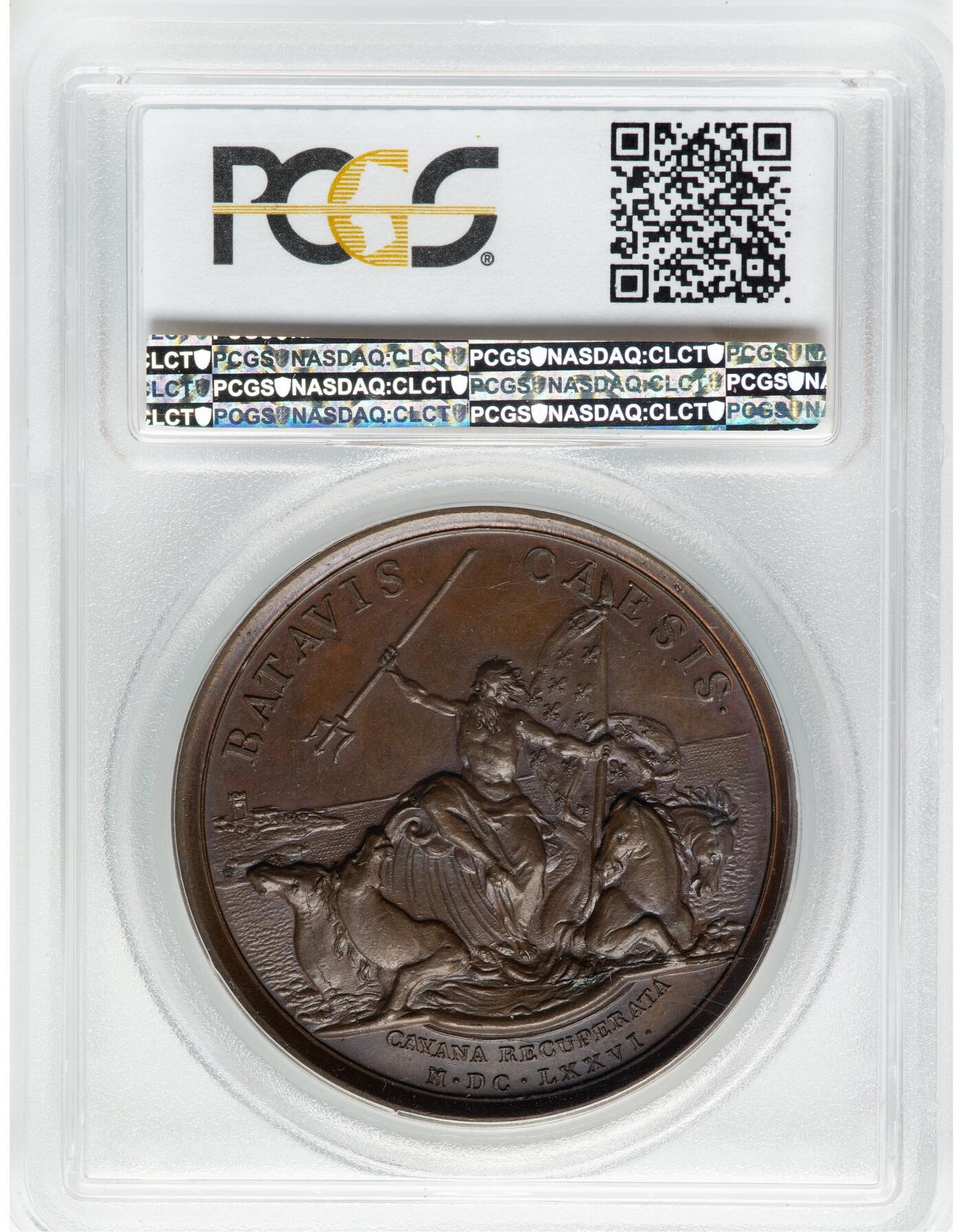PCGS评级1676年法国路易十四收复卡宴纪念章