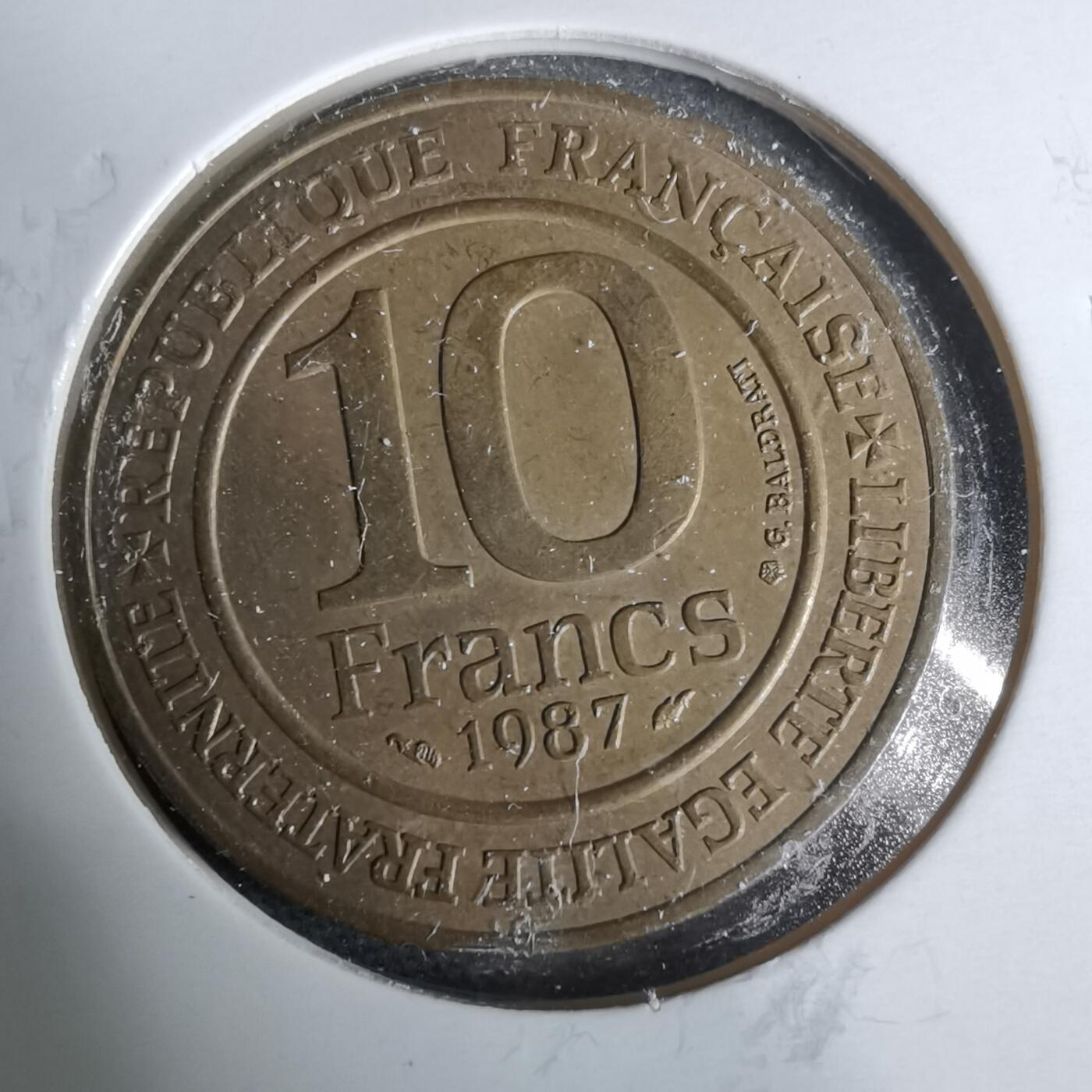 沼泽如烟--第925场 法国1987年10法郎纪念币