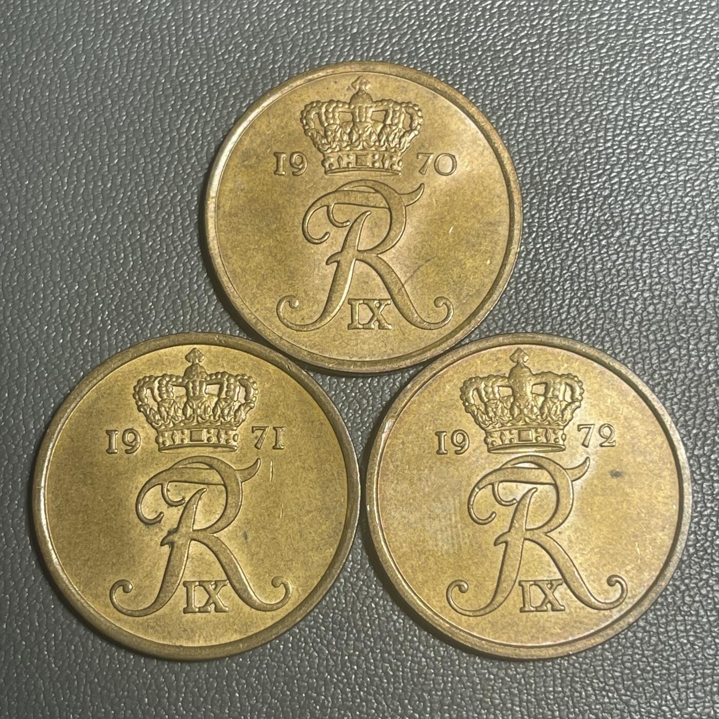 回流1208 丹麦1970-1972年5欧儿三枚 美品