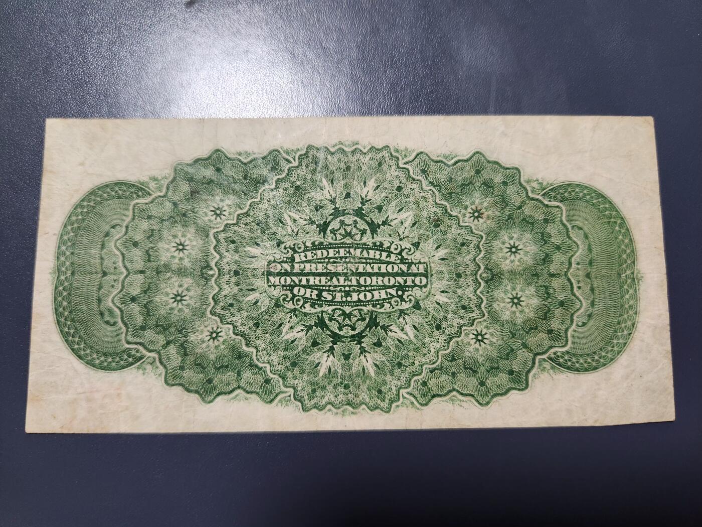 12月10号晚上8点 外国纸币自动截拍第71场 加拿大25分 1870年第一版 极美品