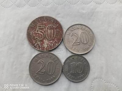 外国硬币 - 马来西亚硬币4枚