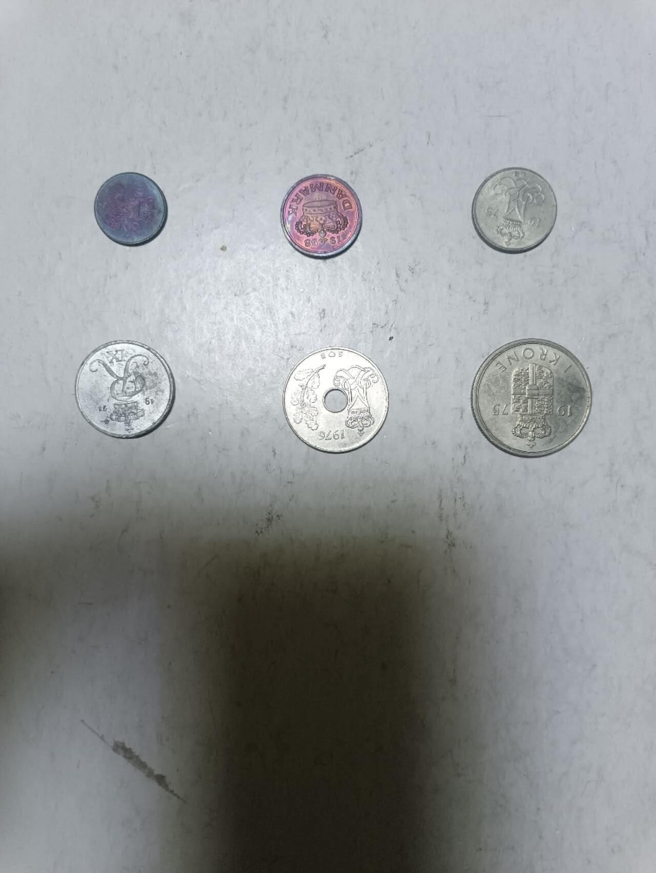 【20251211】非全新纸币和硬币第312场 丹麦6枚硬币不同版本