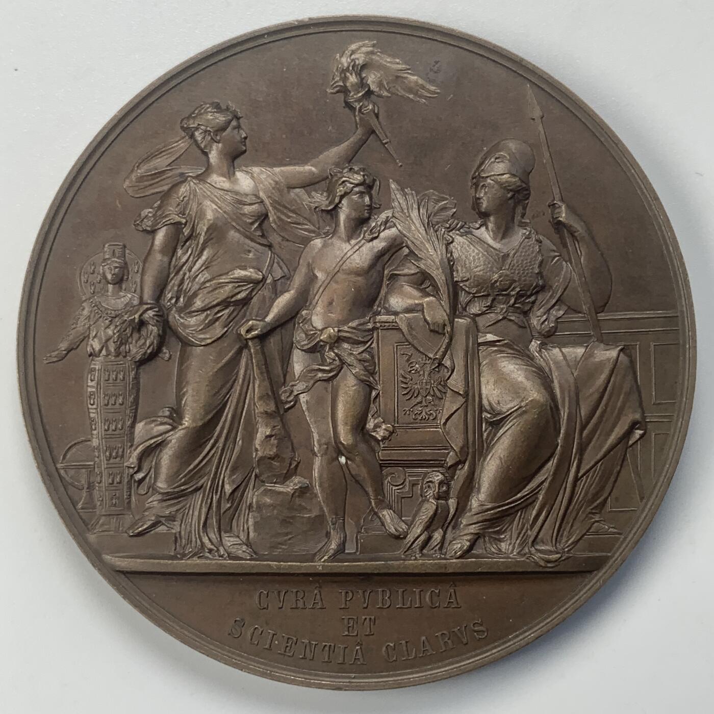 掌中浮雕-藏着的欧洲第045场 1877年奥地利 卡杰坦·冯·费尔德（Caietanus Felder）男爵再次当选维也纳市长纪念章，奥地利章牌艺术大师安东·沙夫（A.Scharff）设计作品，64mm，送合适的亚克力盒子