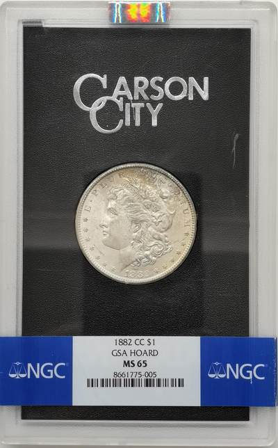 博洋堂藏家专场系列之美国钱币白金之夜专场②暨第152期（全场包邮）  - NGC MS65 美国1882 CC 摩根 卡森厂 GSA大封装 鹰面绚丽彩虹包浆 收藏佳品