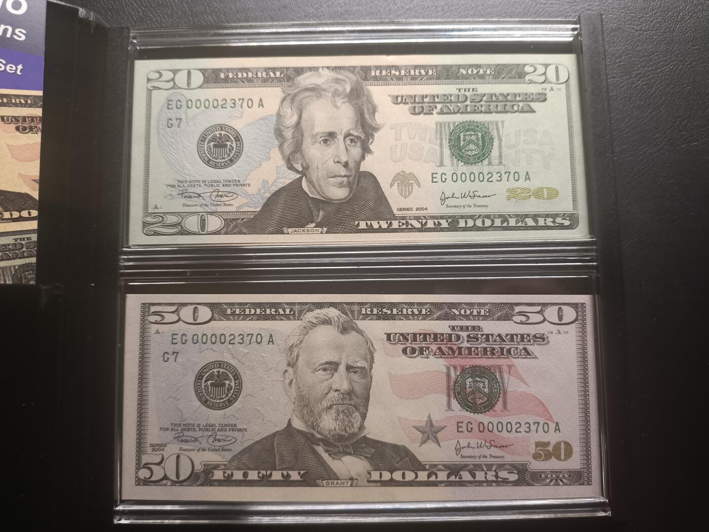 2025十二月第二期，总207期 美国芝加哥造币厂2004年20+50元首发全同号2370纪念册，稀有