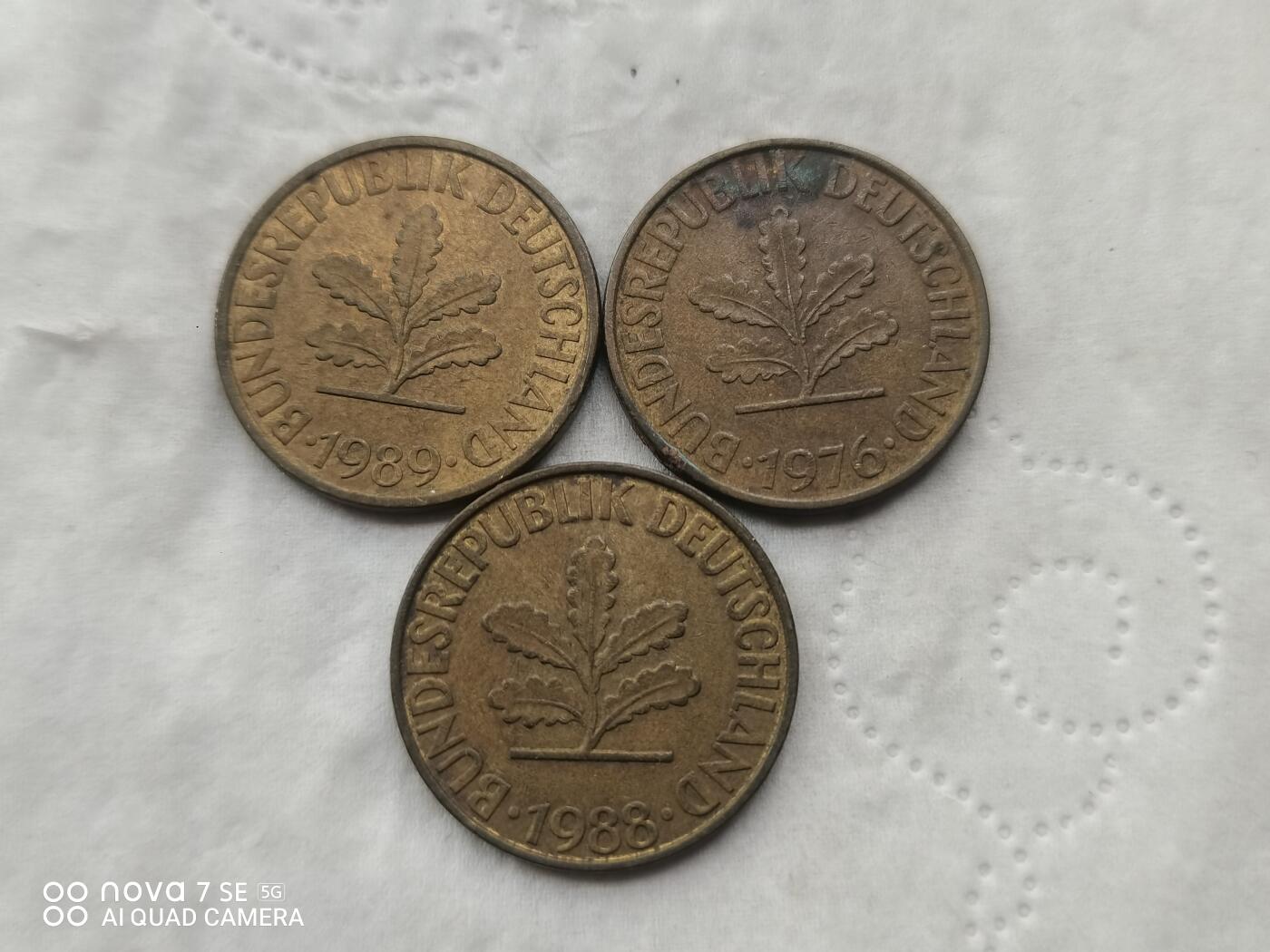 外国硬币 德国橡树叶硬币3枚