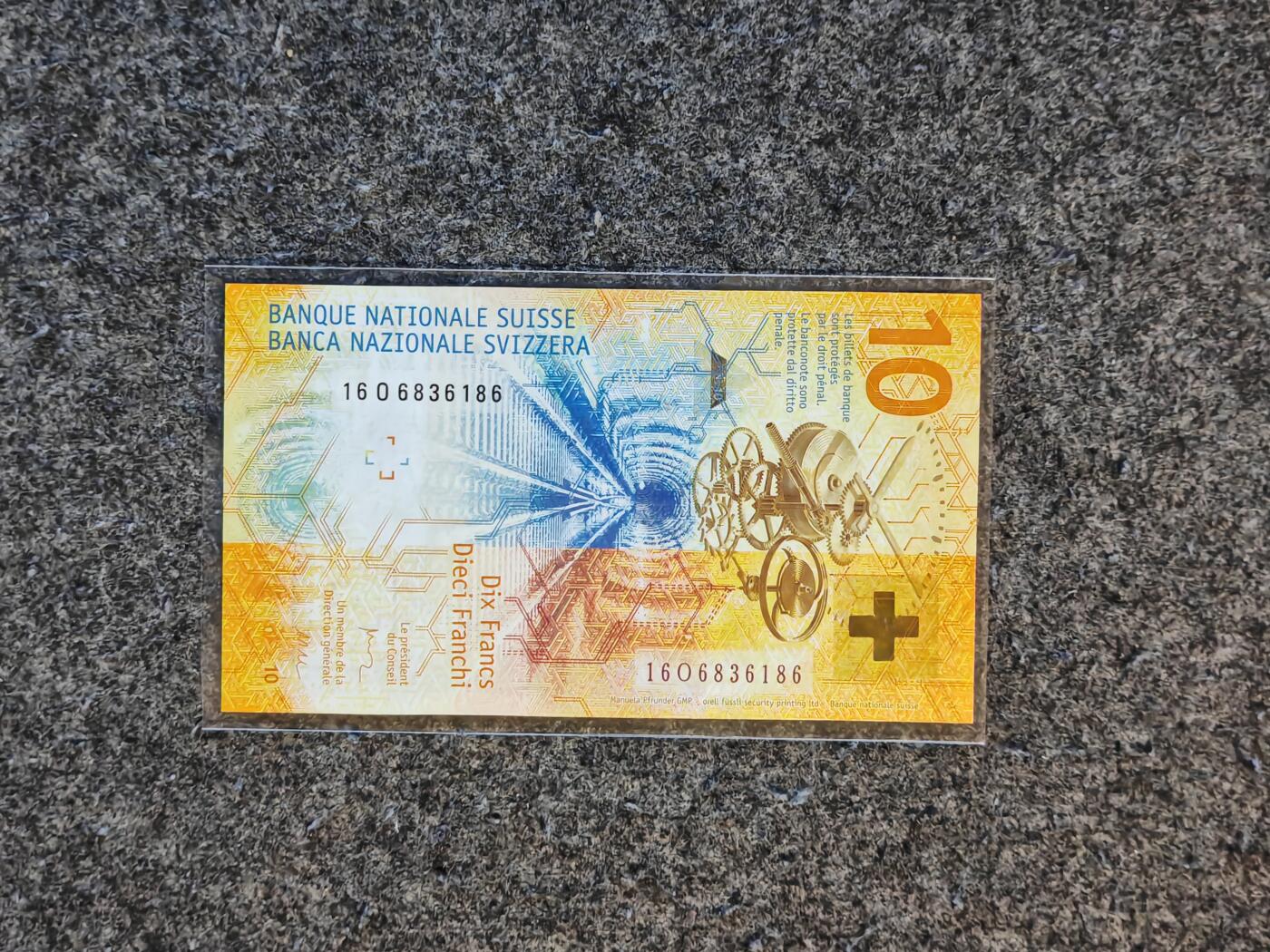 【礼羽收藏】🌏世界钱币拍卖第115期 (16O6836186)欧洲，瑞士，2016年，10瑞郎，纸币，无47号码，全新UNC