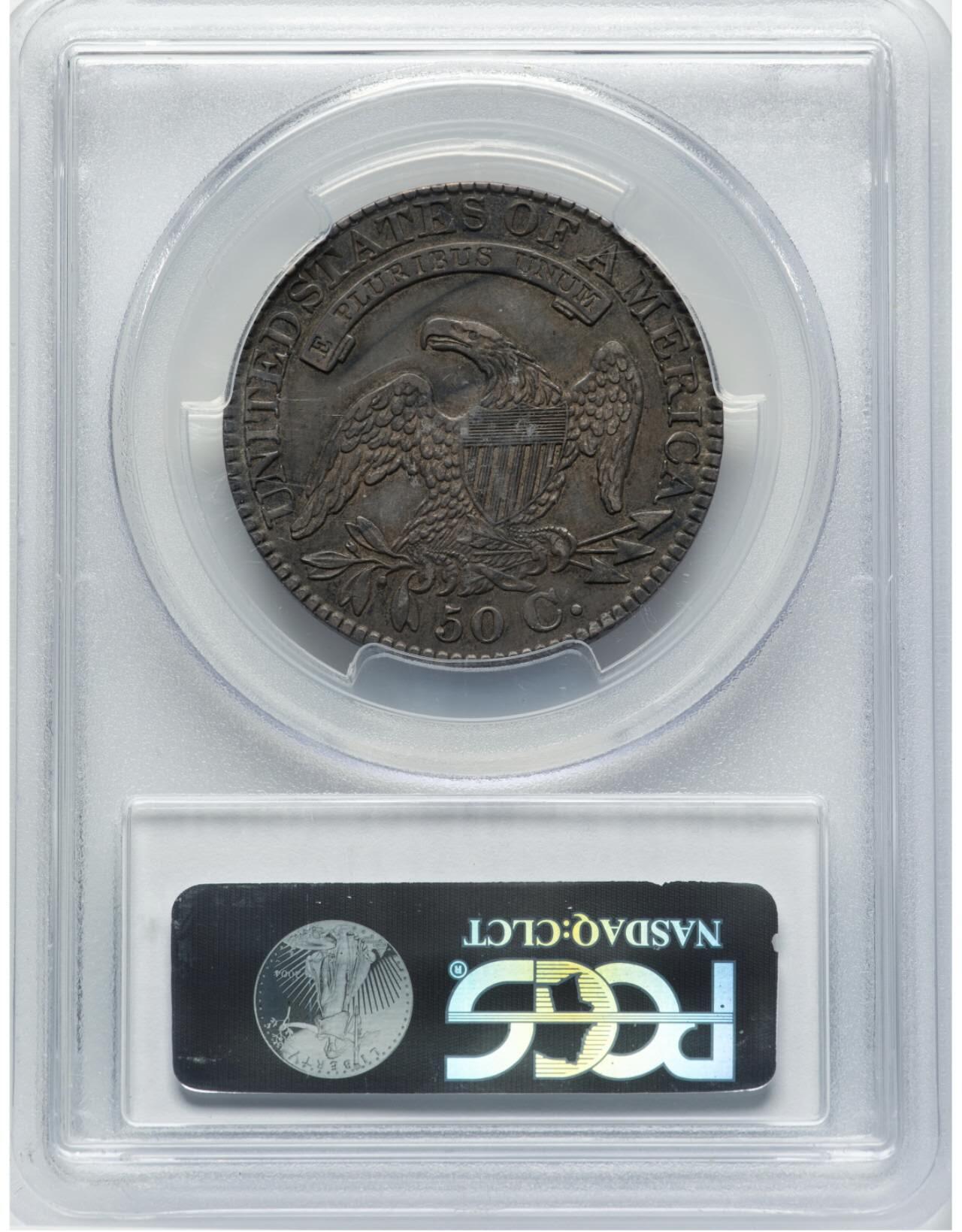 PCGS评级XF45美国早期1827年自由女神胸像半美元50美分银币