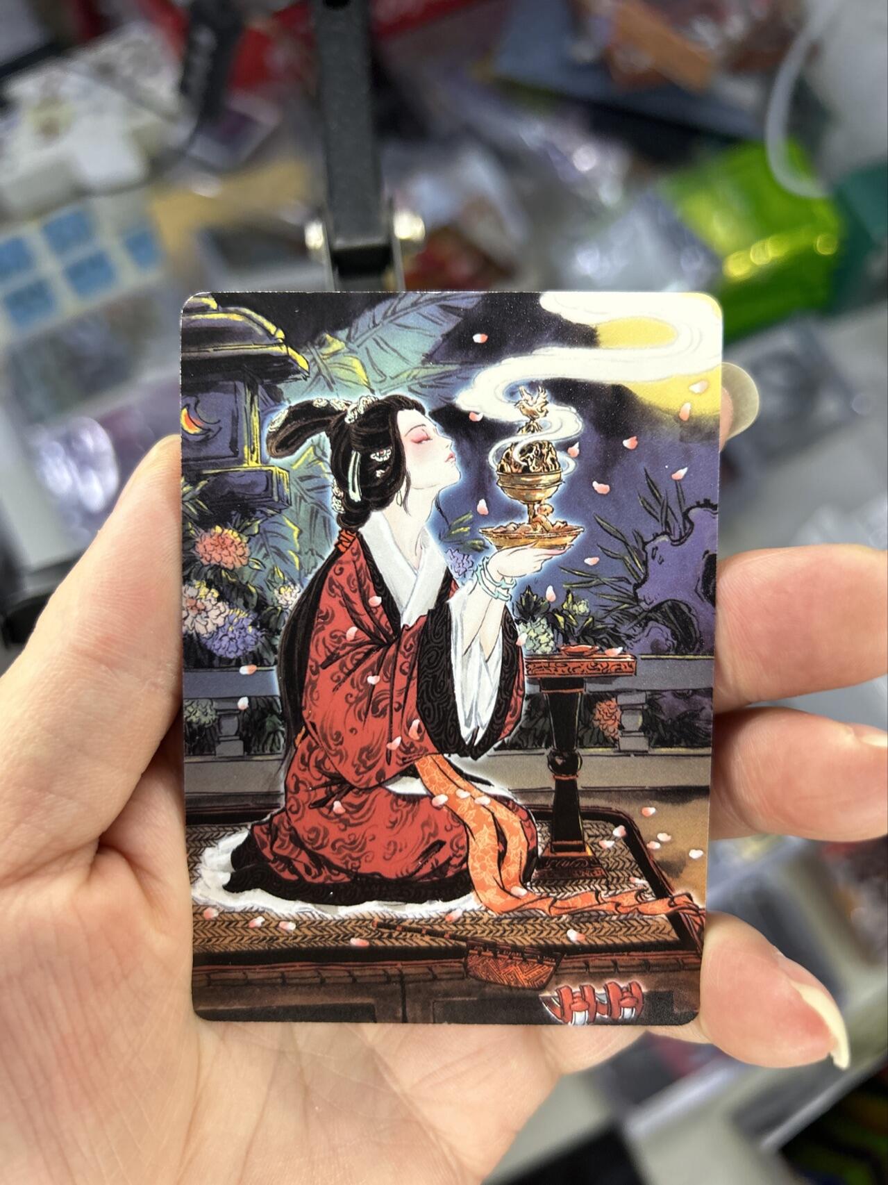 喜灰玩卡首拍第一期免佣金 燎原炎卡雕仙四大美女精雕普卡一套