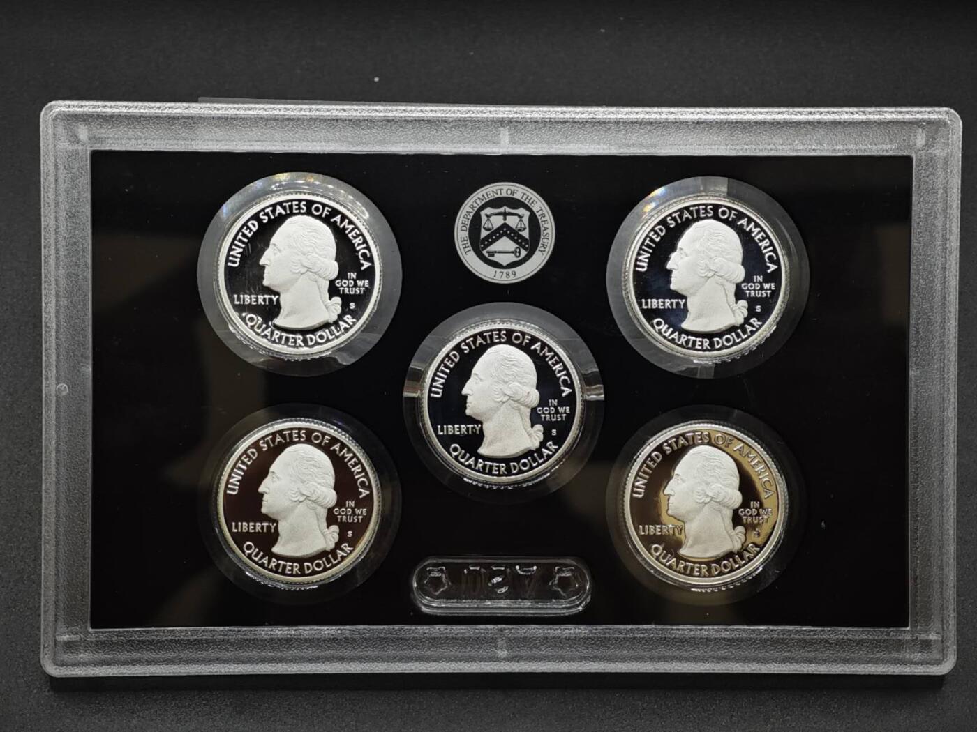 【淘币小摊】实时拍第八百二十二拍   银币套币场   满百包邮可预留二周 每周一统一发货   美国2019年25分国家公园精制银币5枚套900银每枚6.25克银价373