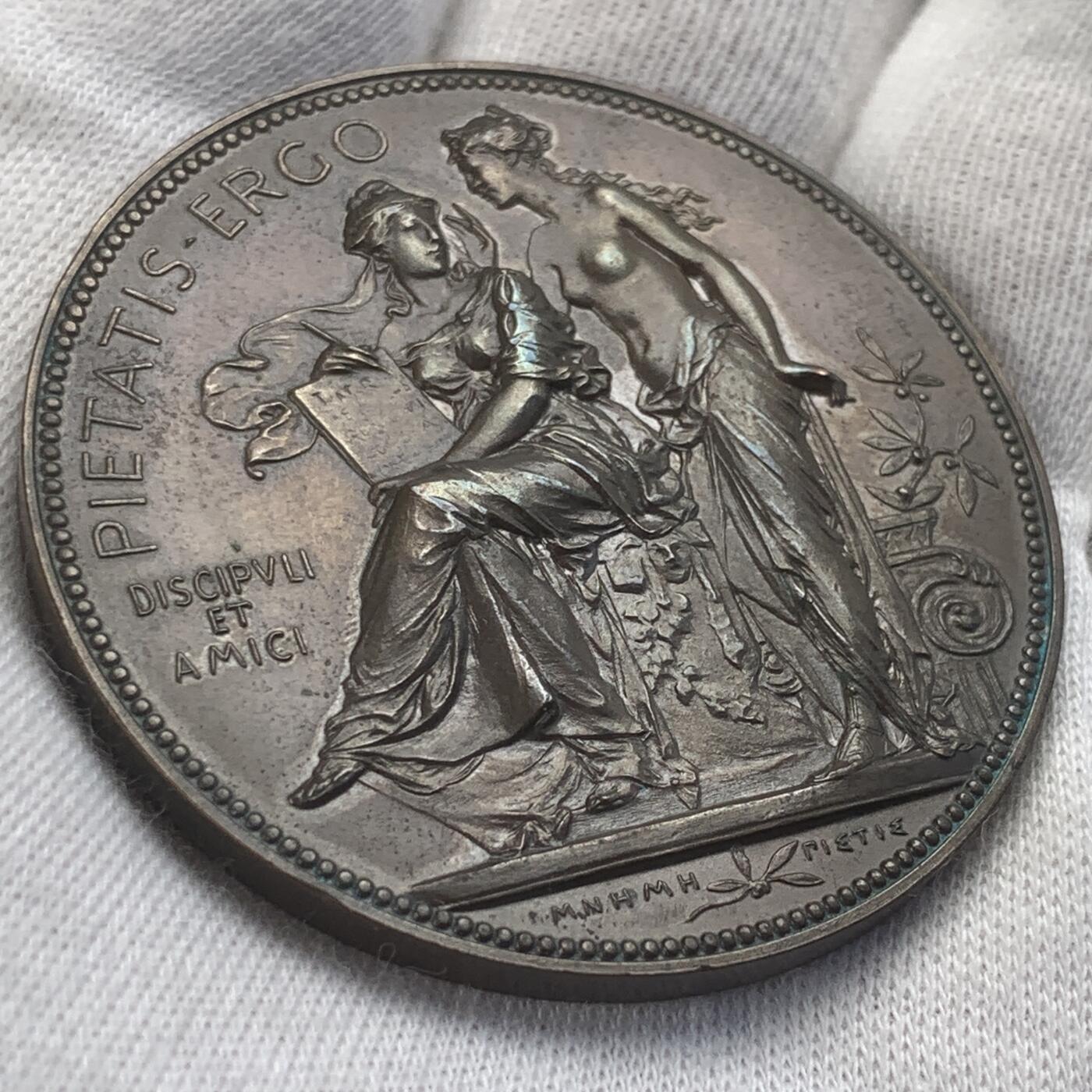 掌中浮雕-藏着的欧洲第045场 1885年历史学家奥托·希费尔德教授铜章，46.5mm，奥地利章牌艺术大师安东·沙夫（A.Scharff）设计作品，少见品种，送合适的亚克力盒子,