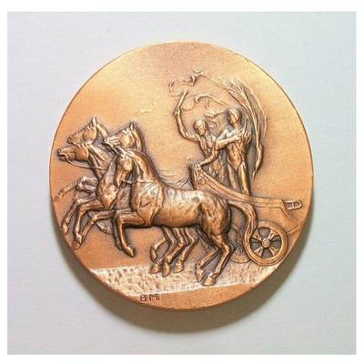 纪念1948年伦敦奥运会 高浮雕精制大铜章 40MM - 纪念1948年伦敦奥运会 高浮雕精制大铜章 40MM