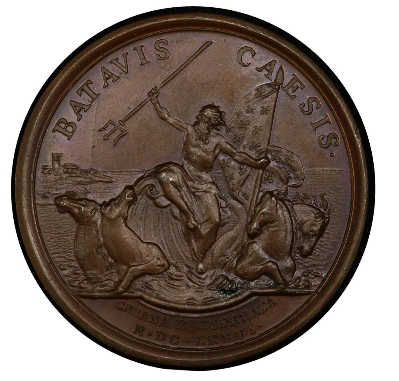 PCGS评级1676年法国路易十四收复卡宴纪念章