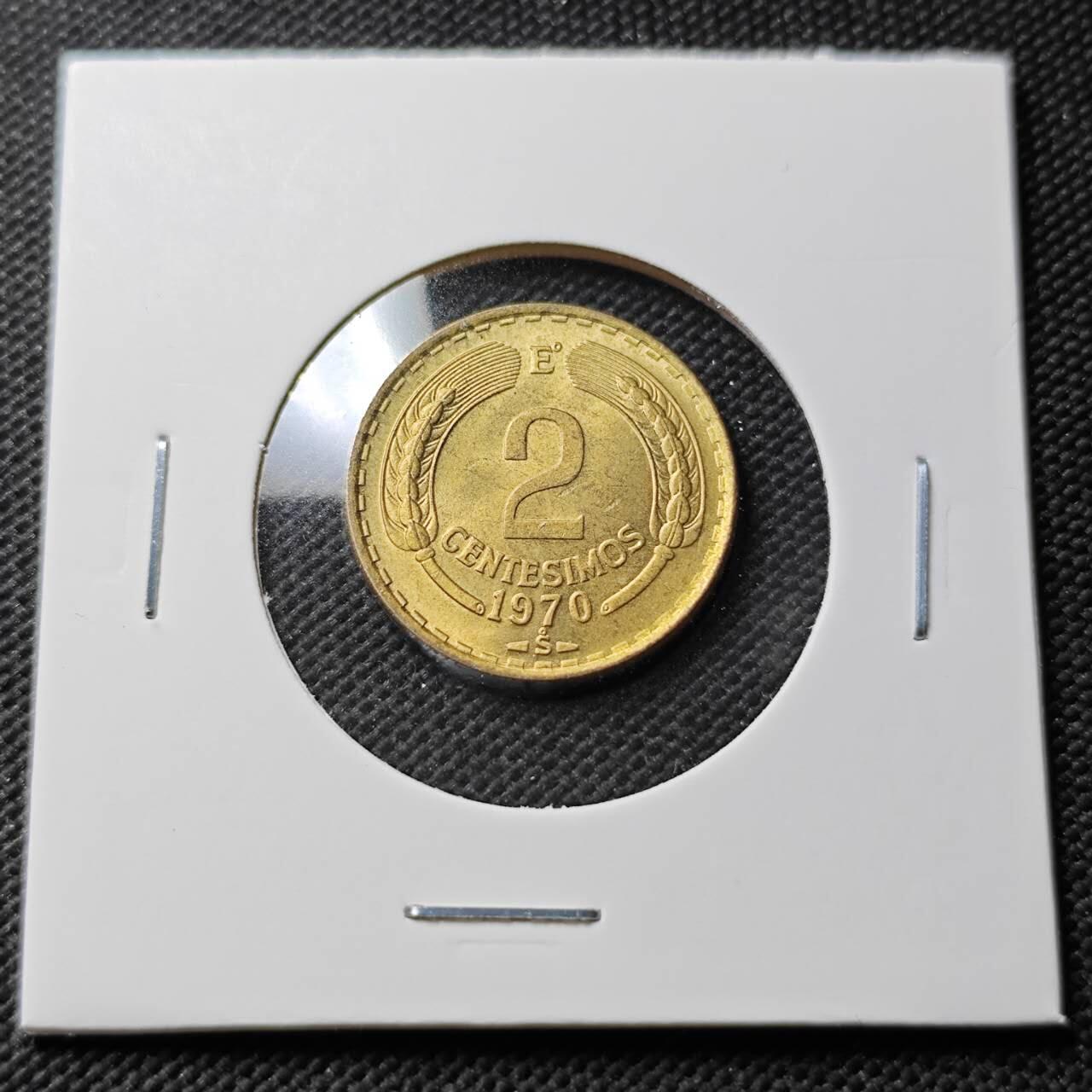 KK钱币收藏小铺 第376期  2月预留时间 周末发货  1970智利2分铜币