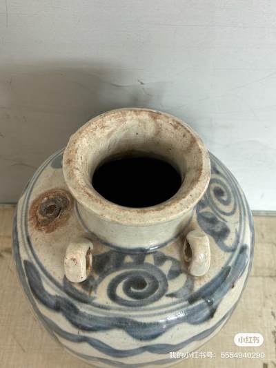 明代青花四系罐实物如图按图发货包邮到家，包老到代 - 明代青花四系罐实物如图按图发货包邮到家，包老到代