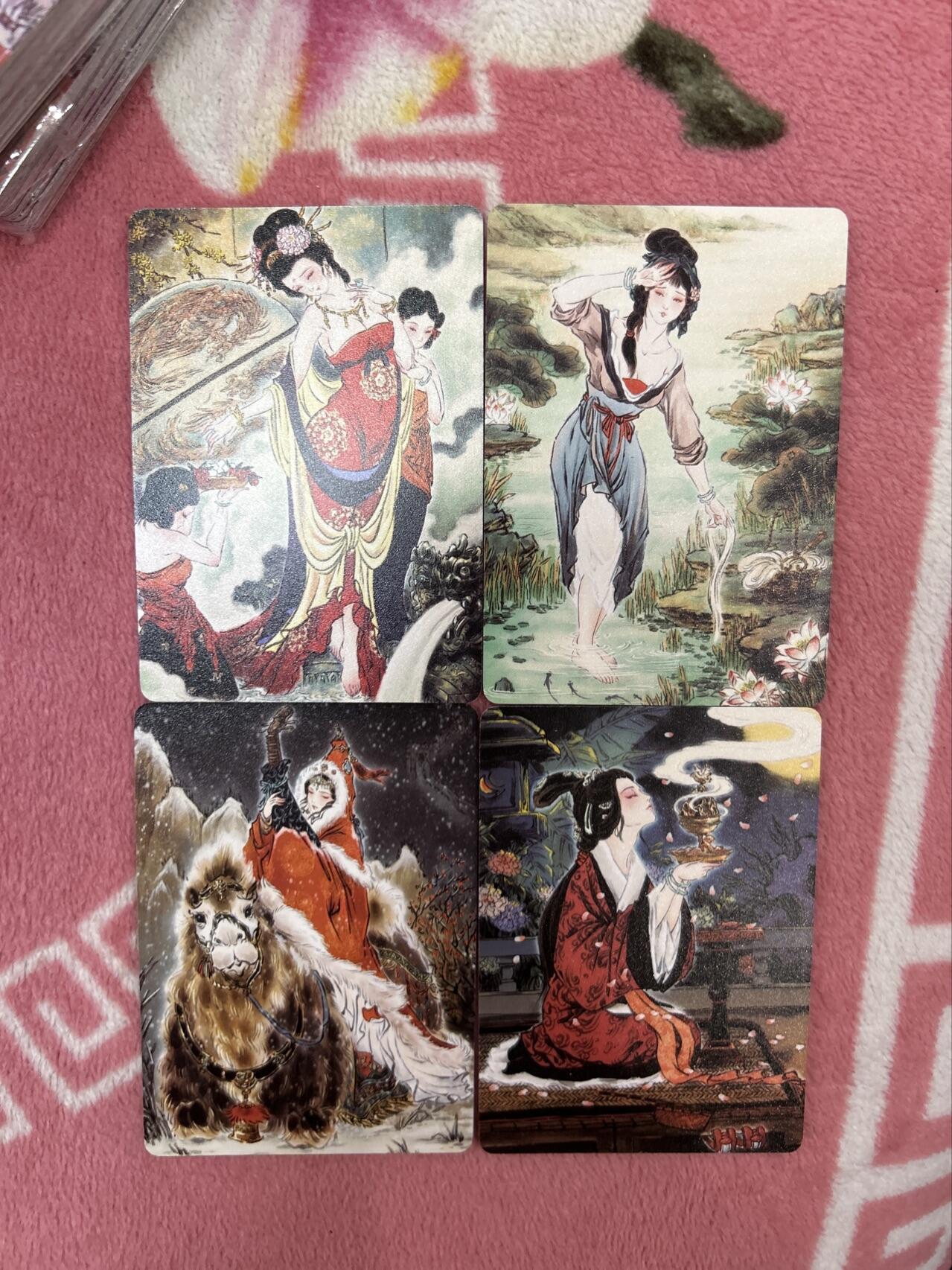 喜灰玩卡首拍第一期免佣金 燎原炎卡雕仙四大美女精雕普卡一套