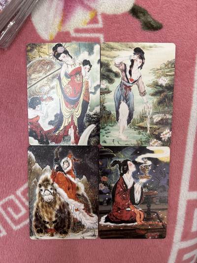 喜灰玩卡首拍第一期免佣金 - 燎原炎卡雕仙四大美女精雕普卡一套