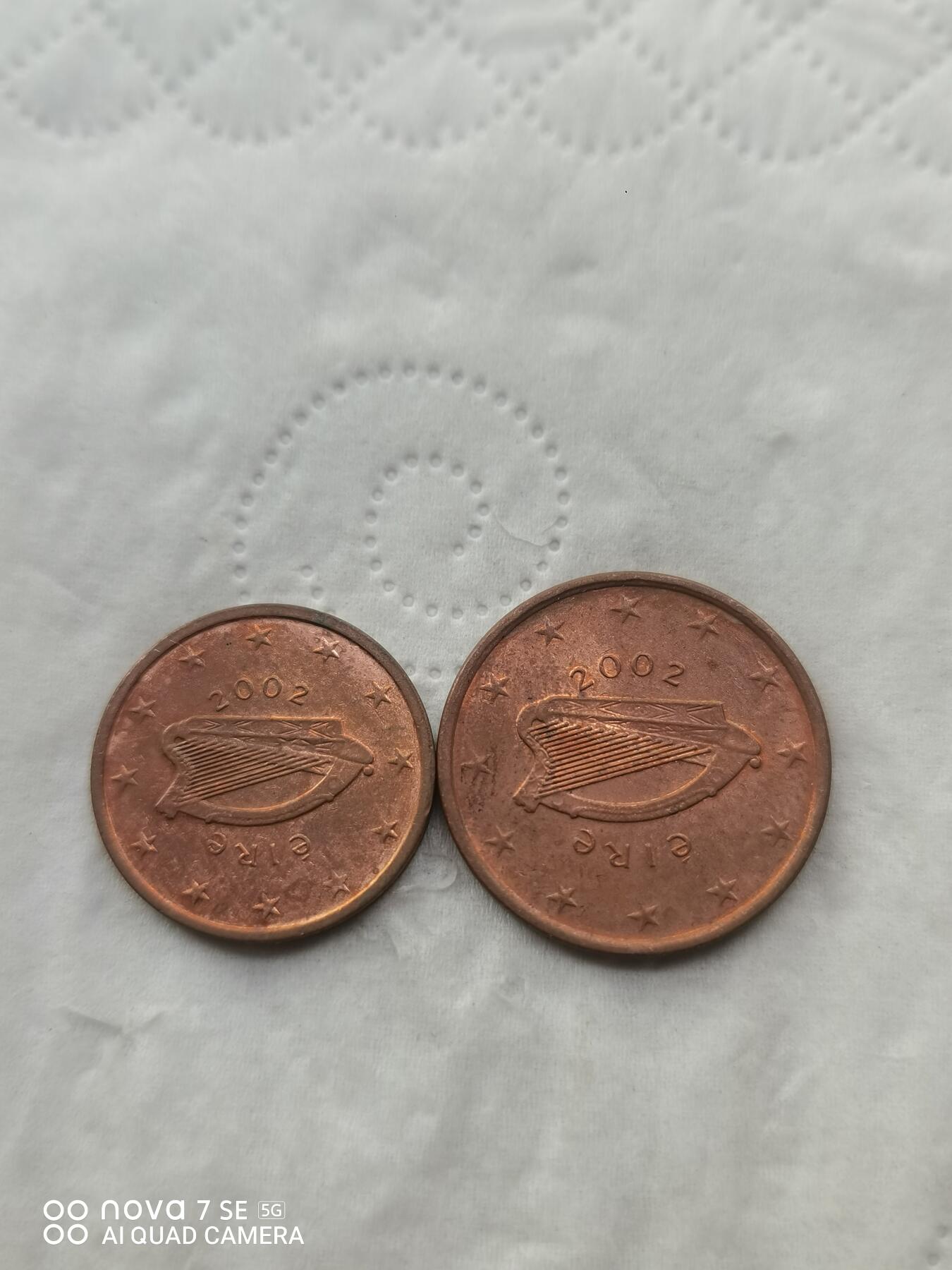 外国硬币 2002年欧分两枚