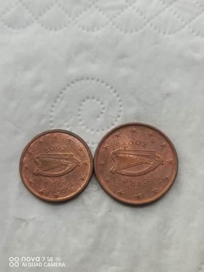 外国硬币 - 2002年欧分两枚