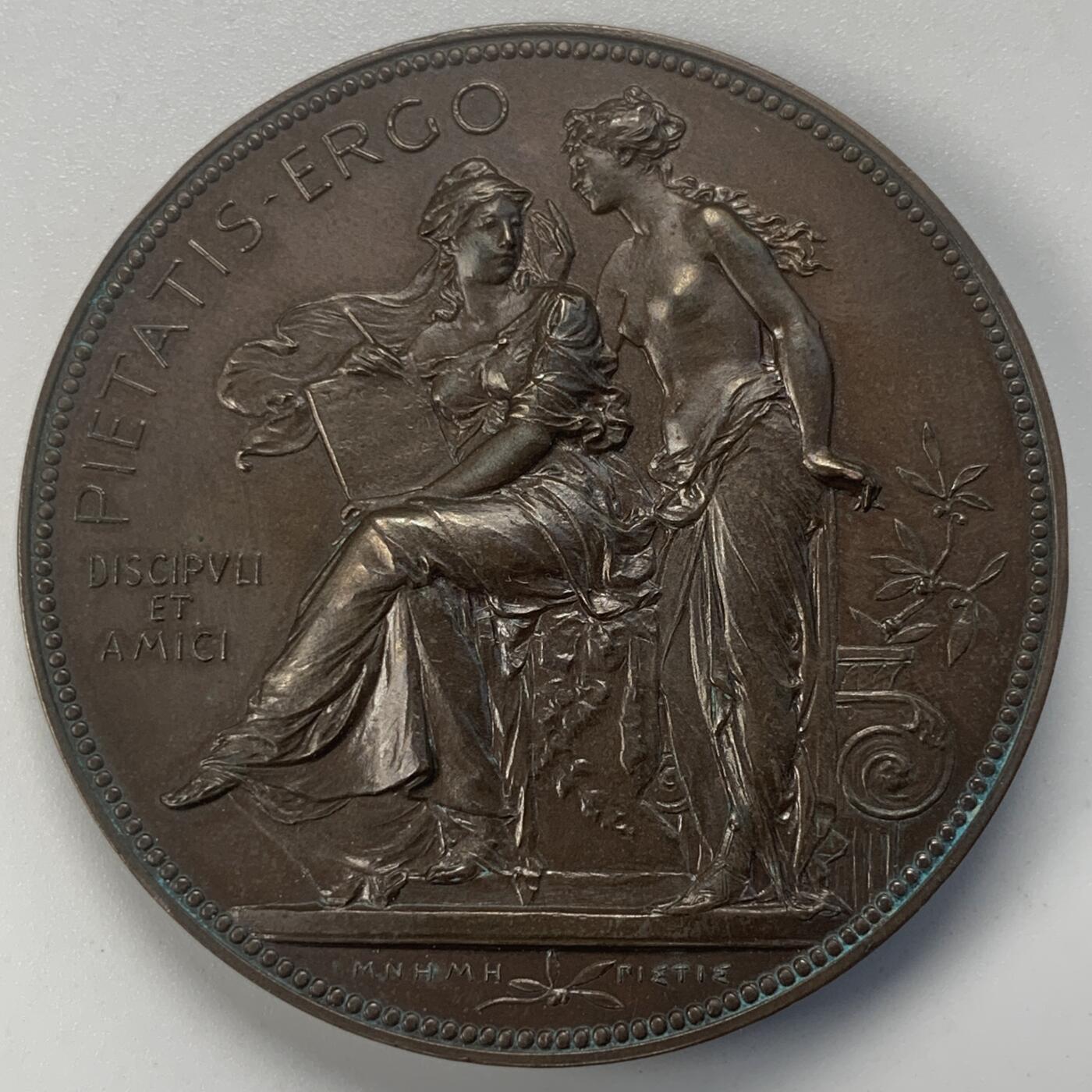 掌中浮雕-藏着的欧洲第045场 1885年历史学家奥托·希费尔德教授铜章，46.5mm，奥地利章牌艺术大师安东·沙夫（A.Scharff）设计作品，少见品种，送合适的亚克力盒子,