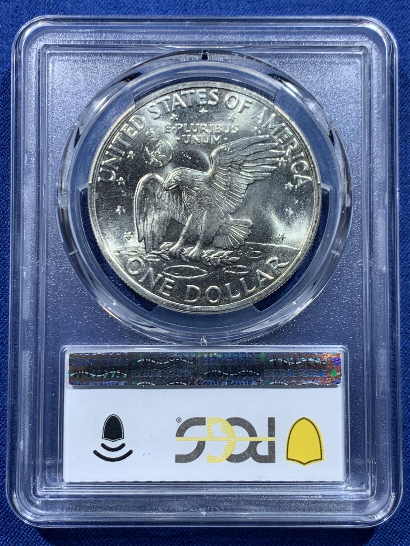 《竞宝斋》第446场 周日，周一，2场连拍 （全场包邮） PCGS MS64 美国1971年1美元银币 艾森豪威尔1美元S版