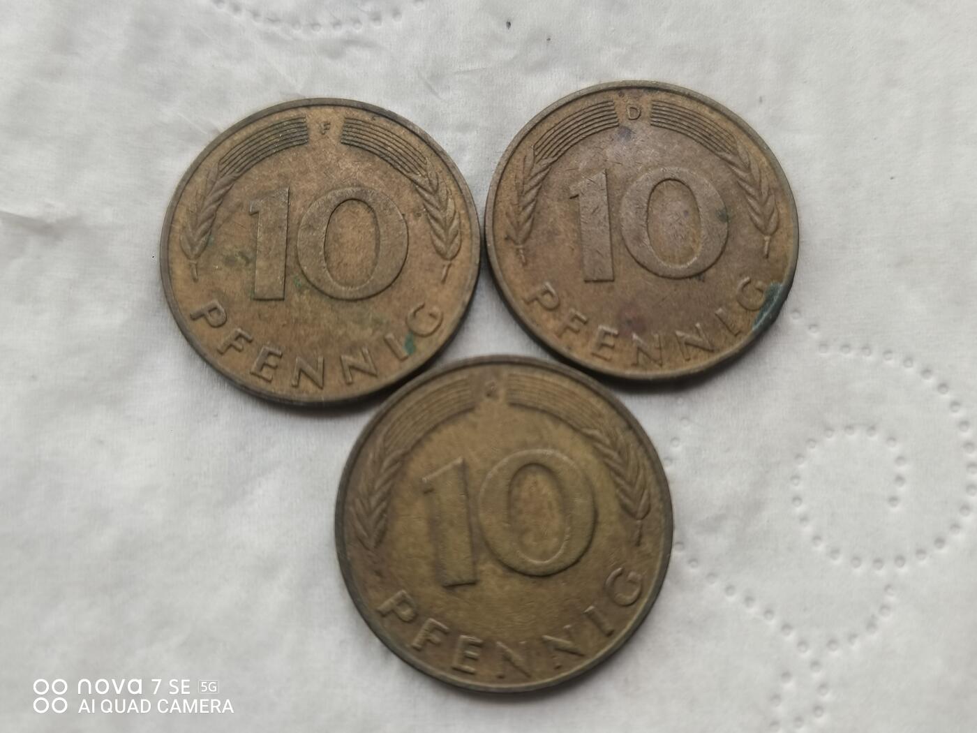 外国硬币 德国橡树叶硬币3枚