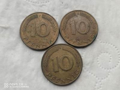 外国硬币 - 德国橡树叶硬币3枚