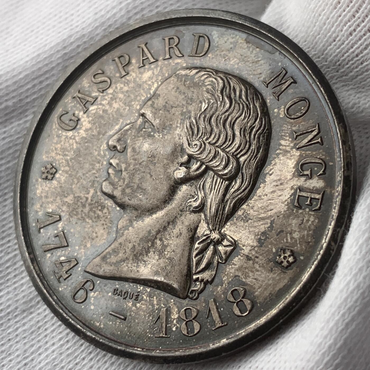 掌中浮雕-藏着的欧洲第045场 1869年法国蒙日学校董事会银章，35.2mm，19.8g