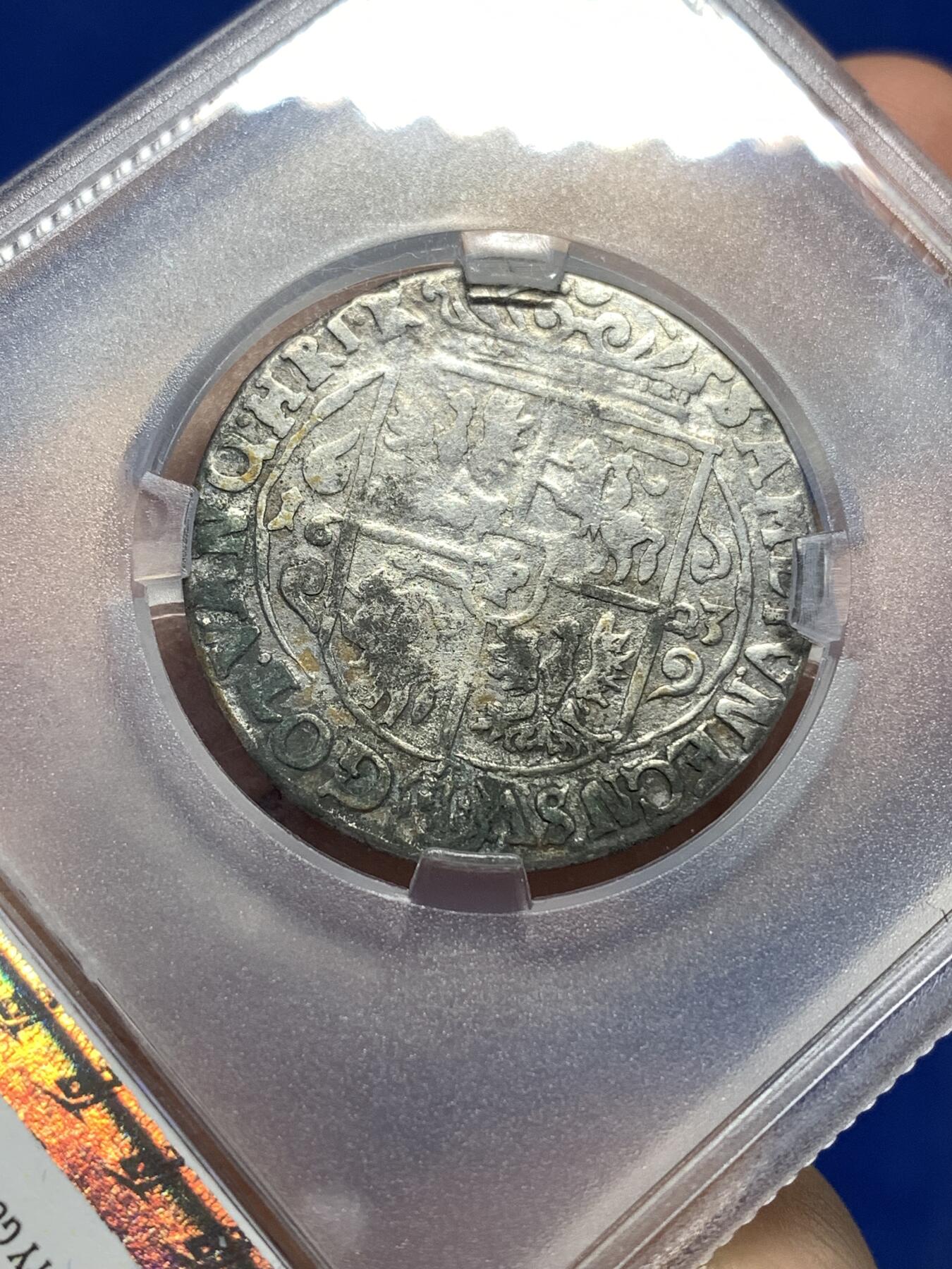 《竞宝斋》第446场 周日，周一，2场连拍 （全场包邮） TQG VF30 波兰立陶宛联邦 1623年 1/4泰勒 银币 西吉斯蒙德三世在位时期发行 打制良好 细节尚可 少见品种