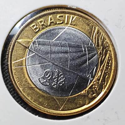 KK钱币收藏小铺 第376期  2月预留时间 周末发货 -  巴西1瑞尔双色币纪念币