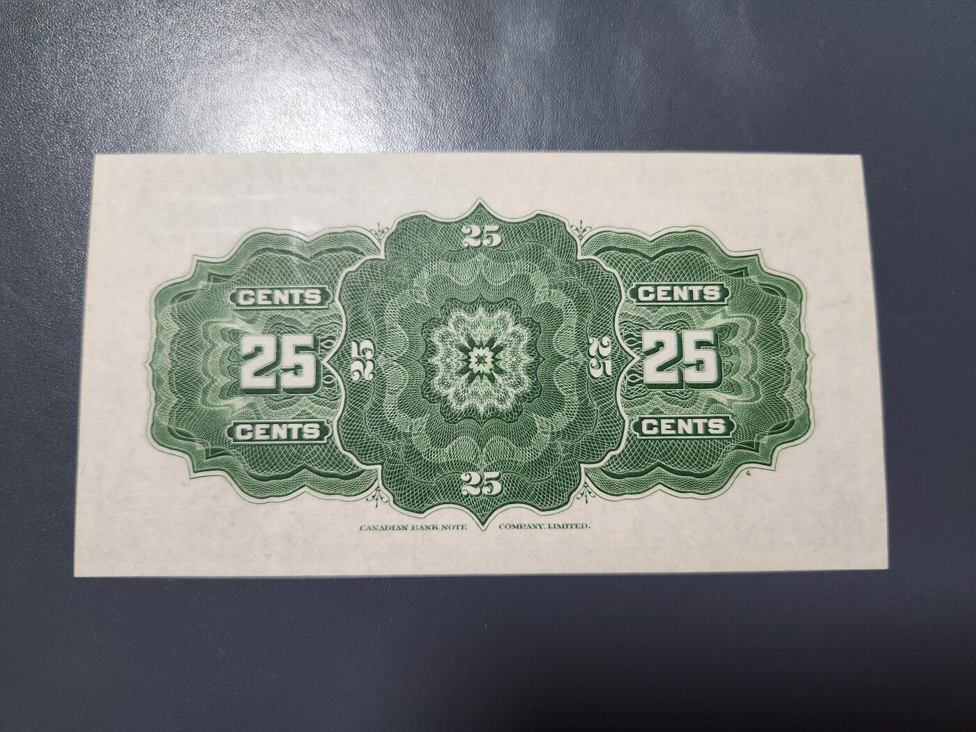 12月10号晚上8点 外国纸币自动截拍第71场 加拿大25分 1923年第三版 极美品近新