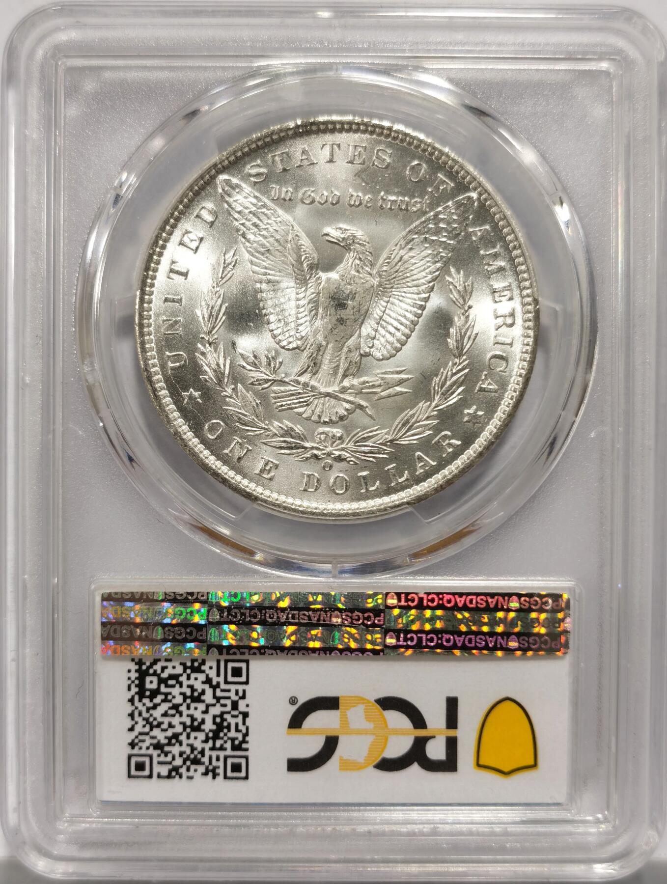 博洋堂藏家专场系列之美国钱币白金之夜专场②暨第152期（全场包邮）  PCGS MS64 美国1887 O 摩根 新奥尔良厂常见弱打 但此枚铸打深俊 转光犀利 此分数为价格分水岭 评级数仅为63分约一半 不可多得的藏品 PCGS指导价为4602RMB