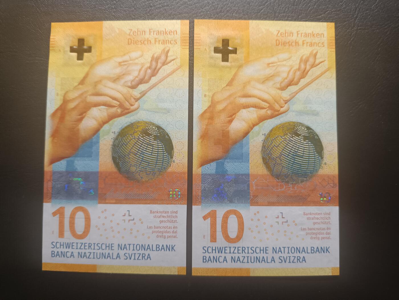 2025十二月第二期，总207期 瑞士2016年10法郎UNC批量两张，音乐和时间主题