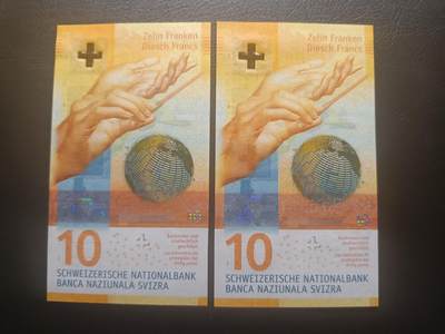 2025十二月第二期，总207期 - 瑞士2016年10法郎UNC批量两张，音乐和时间主题