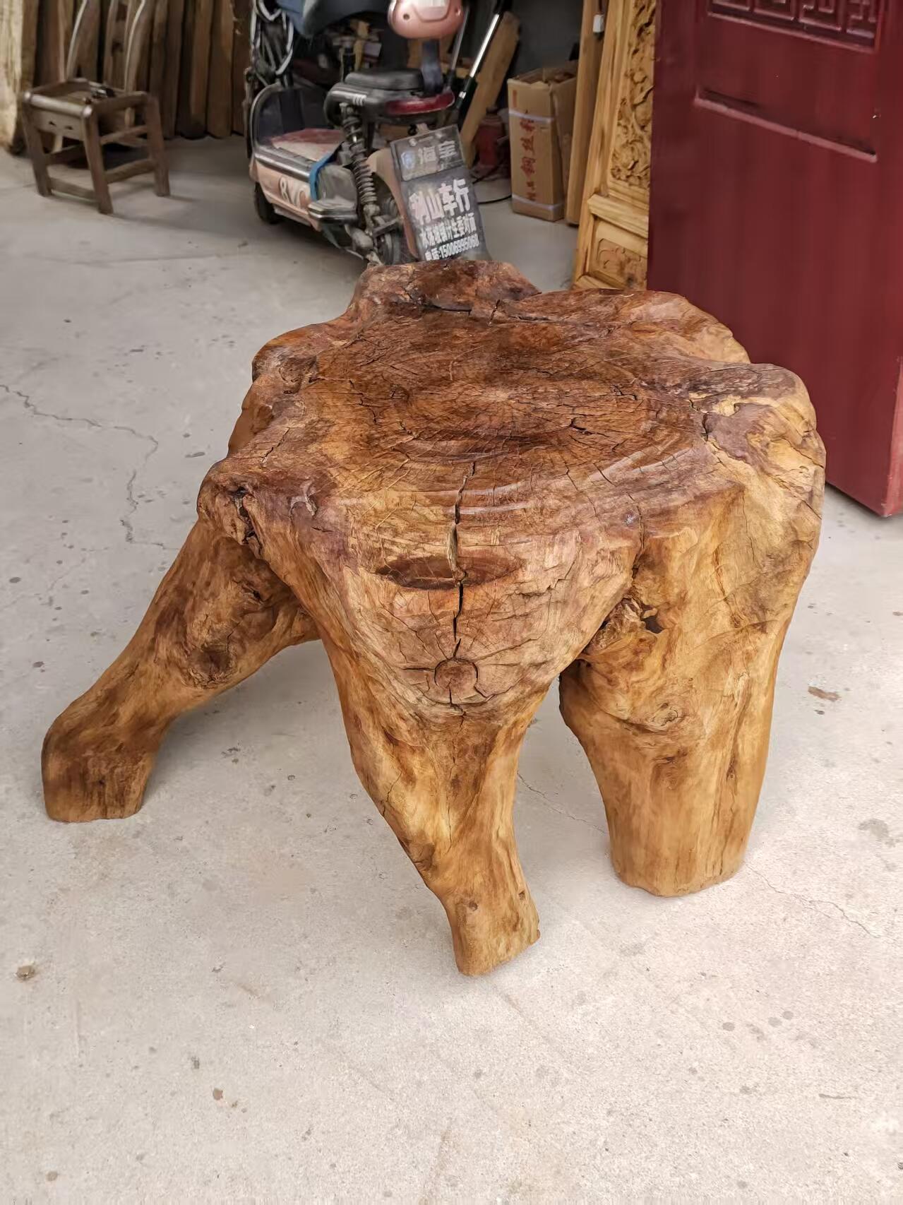 精品楠木异形茶台，一木正出，侘寂风民宿茶空间装修佳品