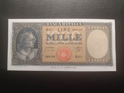 2025十二月第二期，总207期 - 意大利1961年1000里拉UNC-背面淡痕，波提切利《春》组画里的美丽女神