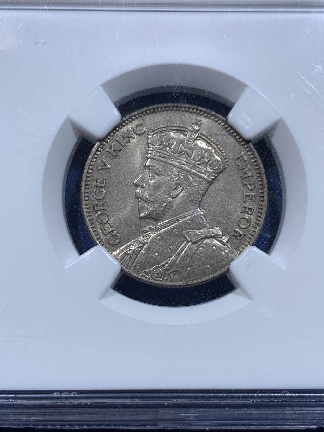 《竞宝斋》第446场 周日，周一，2场连拍 （全场包邮） NGC MS64 英属斐济 1935年 1先令银币，难得的英属小精品，老评级盒子