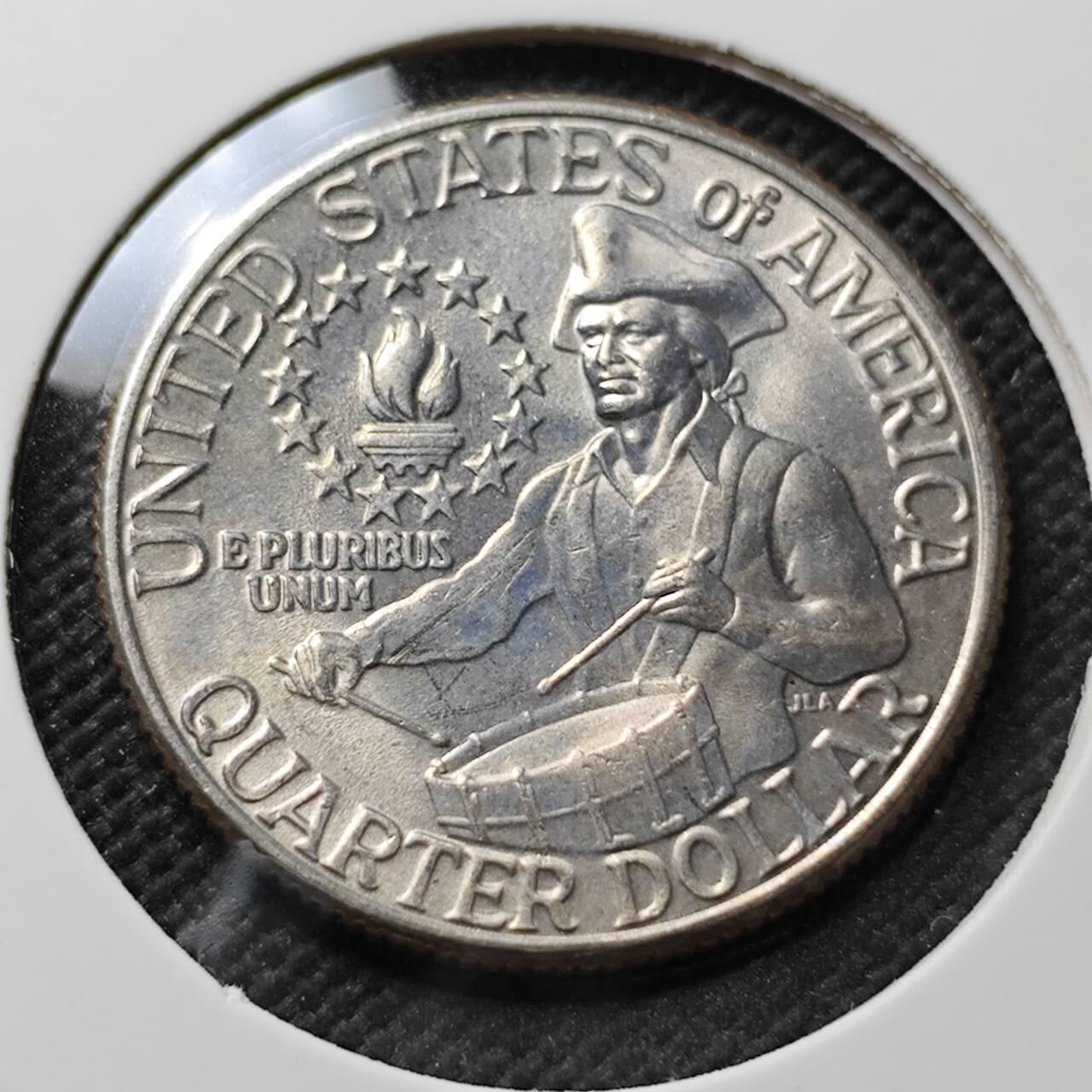 KK钱币收藏小铺 第376期  2月预留时间 周末发货  1976美国25分纪念币 好品