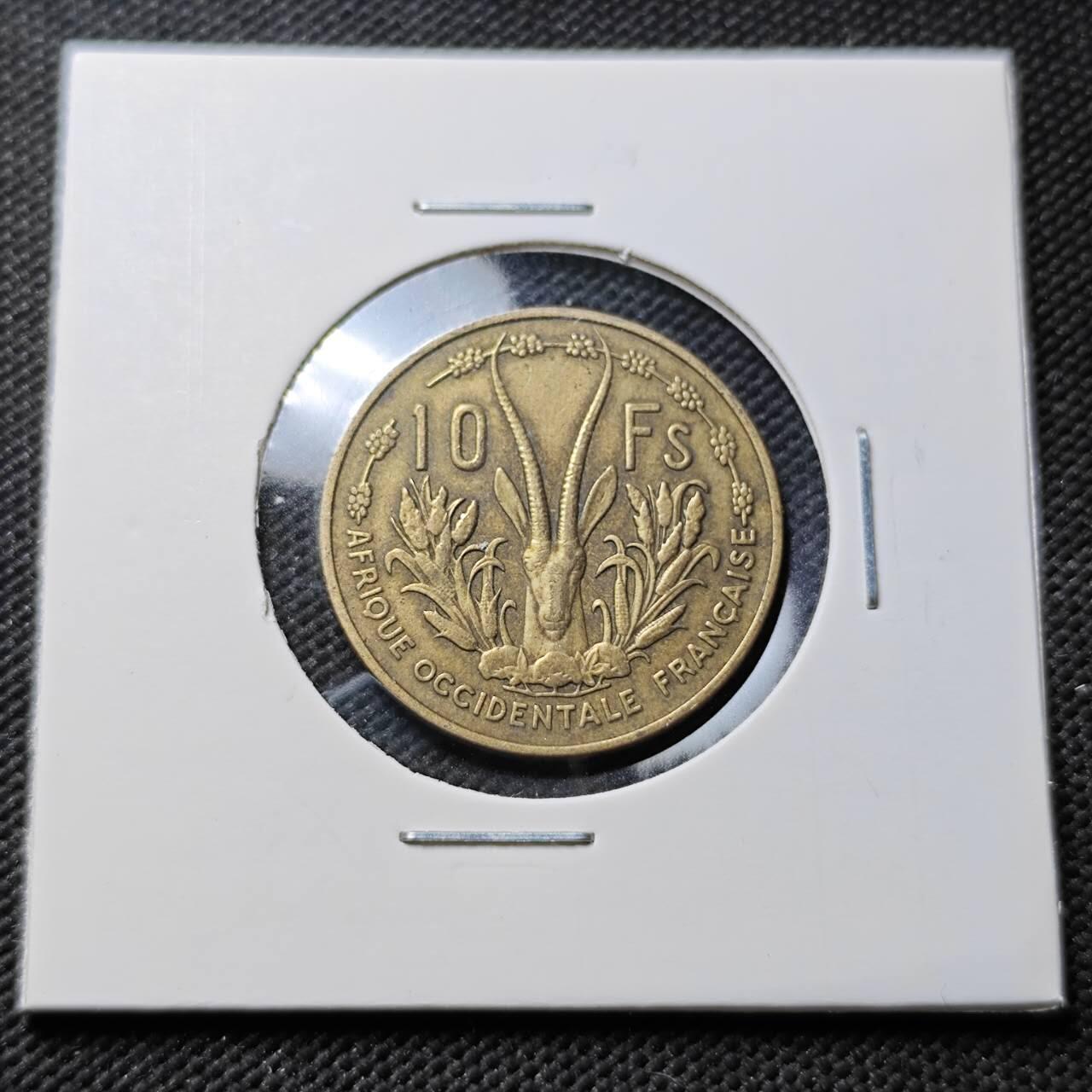 KK钱币收藏小铺 第376期  2月预留时间 周末发货  1956法属西非10法郎