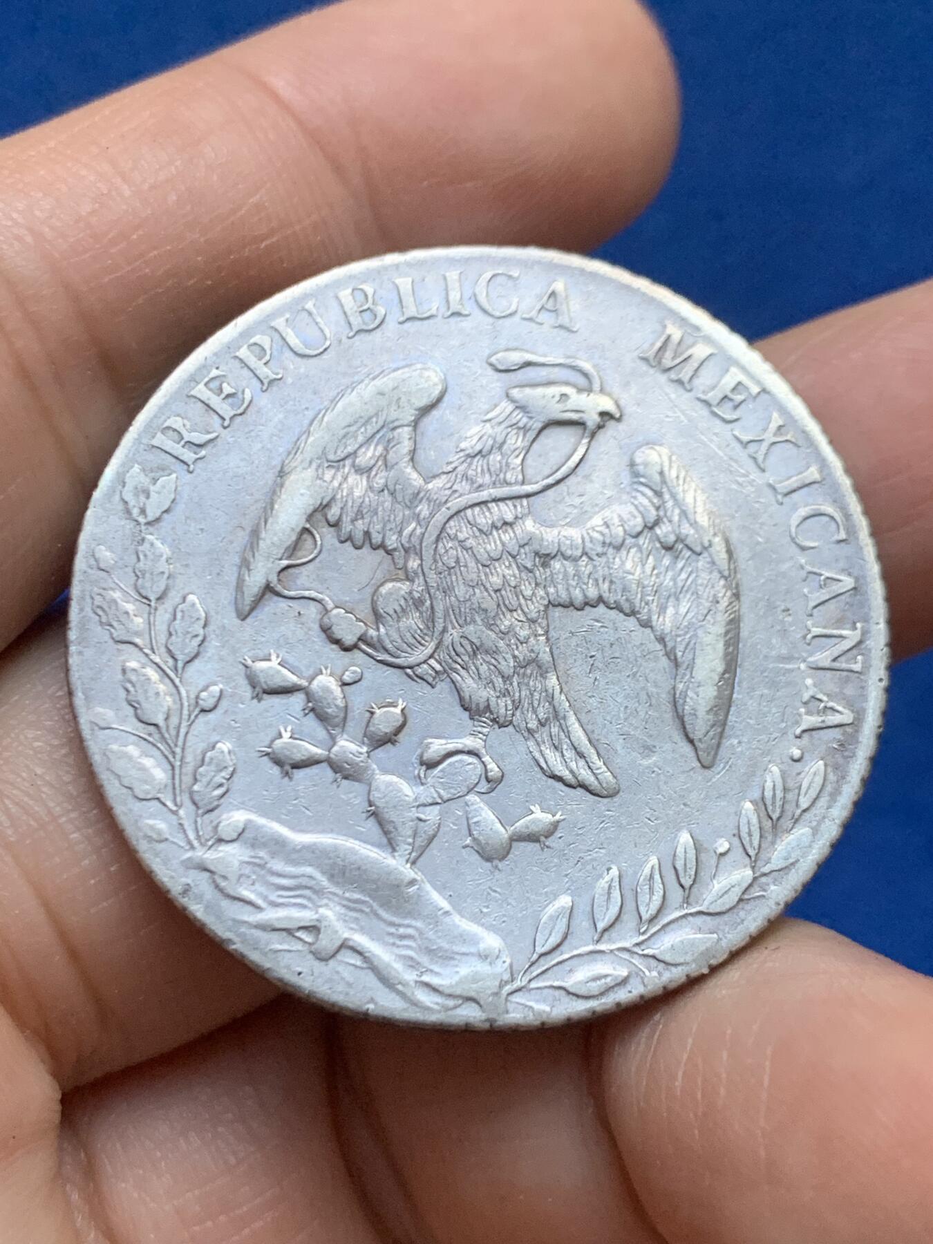 《竞宝斋》第446场 周日，周一，2场连拍 （全场包邮） 墨西哥1890 MO MH版 8R鹰洋银币