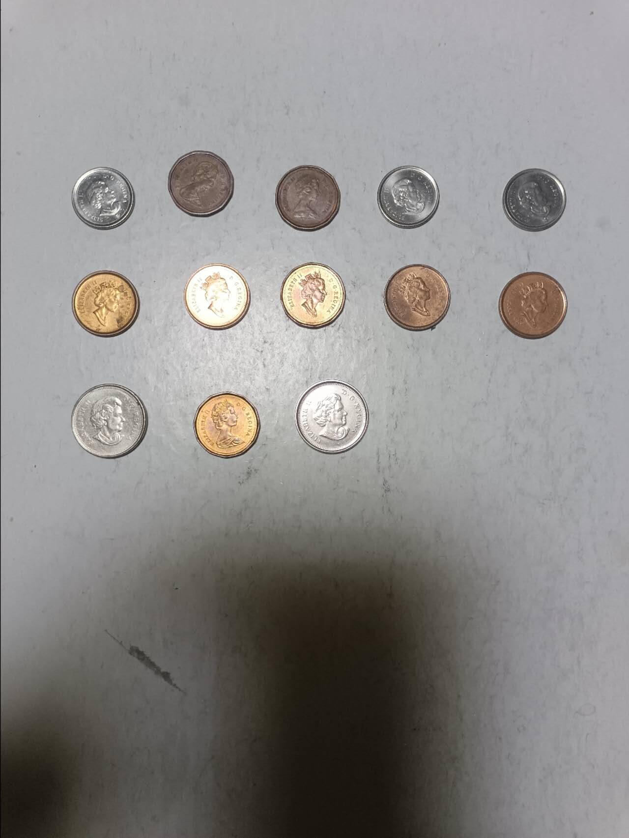 【20251211】非全新纸币和硬币第312场 加拿大13枚硬币，有重复