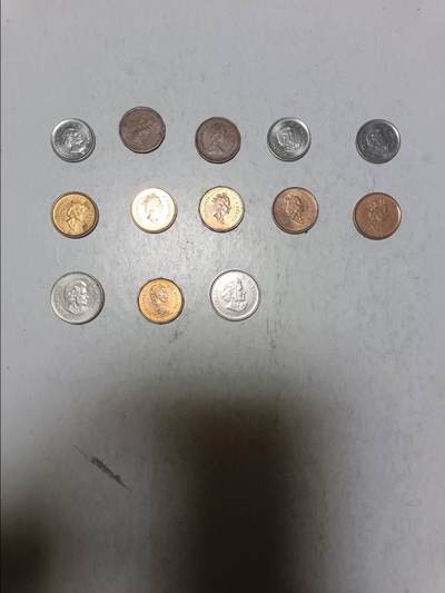 【20251211】非全新纸币和硬币第312场 - 加拿大13枚硬币，有重复