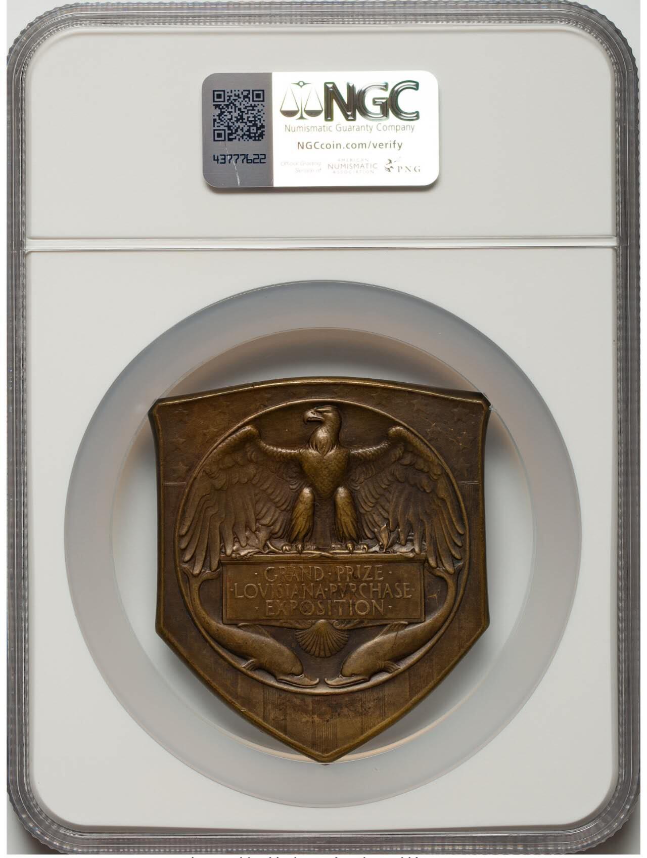 NGC评级1904年美国路易斯安那购地博览会大奖章
